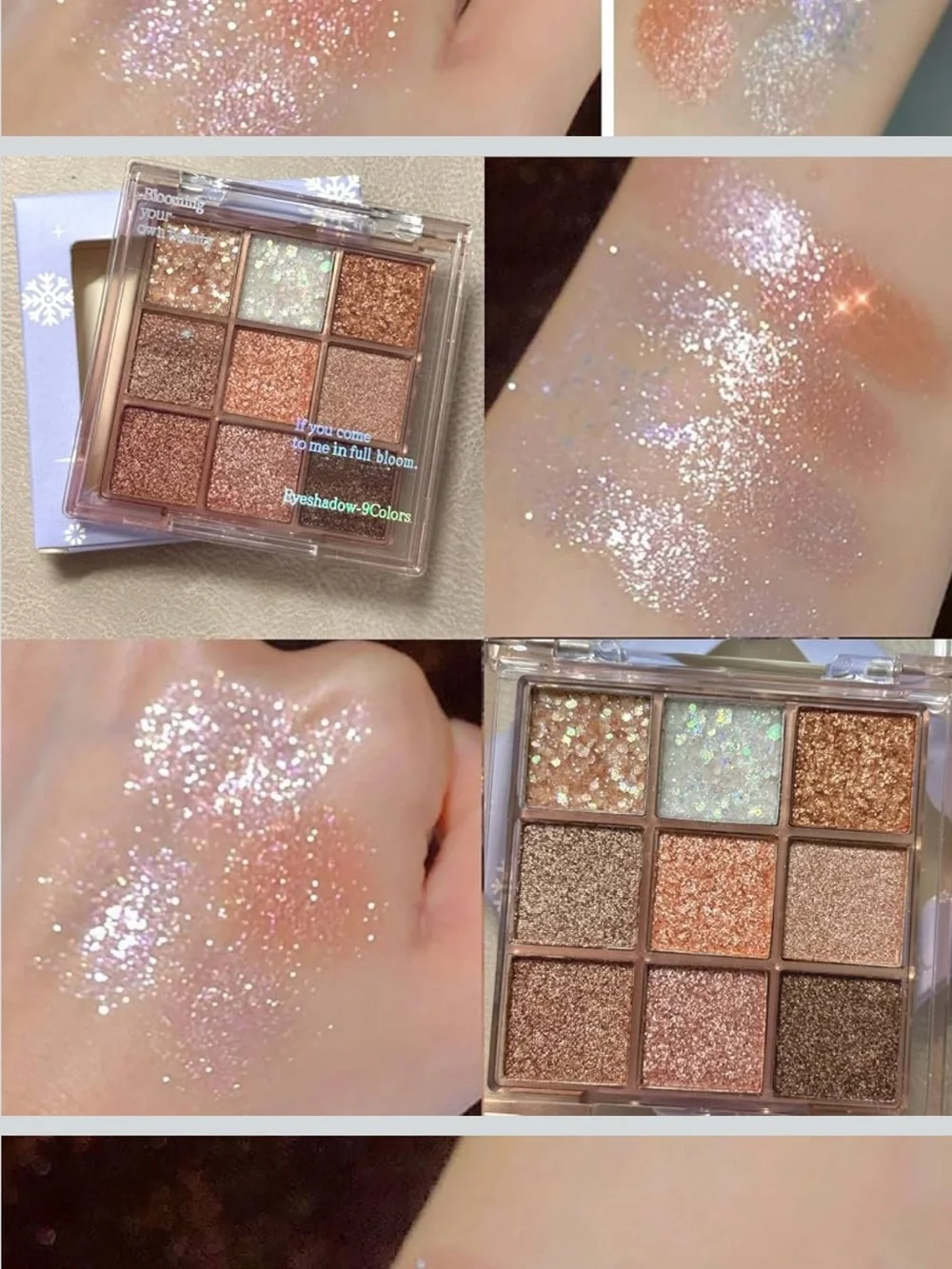 Korean Sparkle Neutral Eye Shadow Makeup Palette Highly Pigmented Long Lasting